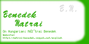 benedek matrai business card